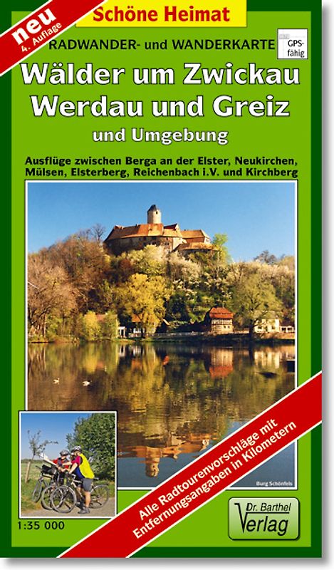 Radwander- und Wanderkarte Wälder um Zwickau, Werdau, Reichenbach, Greiz und Umgebung