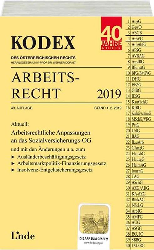 KODEX Arbeitsrecht 2019