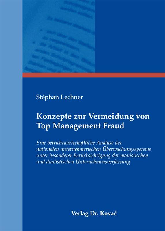 Konzepte zur Vermeidung von Top Management Fraud