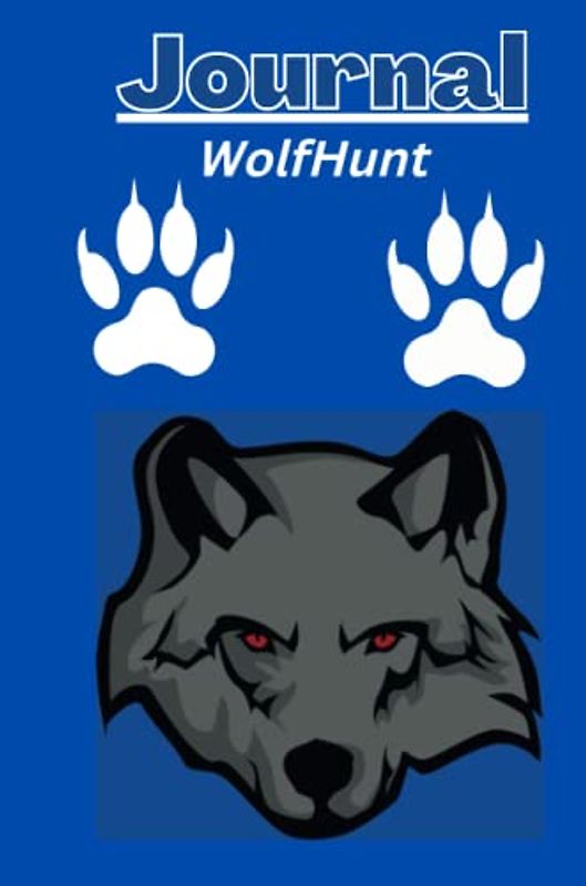 Wolf Hunt journal with a cobalt blue background