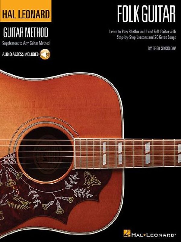 Hal Leonard Folk Guitar Method Learn to Play Rhythm and Lead Folk Guitar with Step-By-Step Lessons and 20 Great Songs - Book/Online Audio