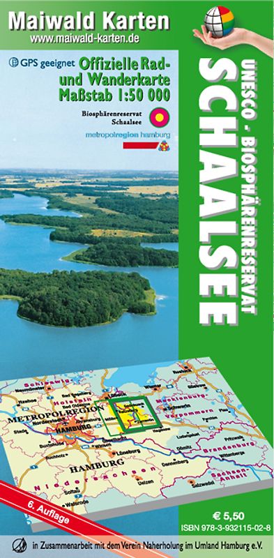 Schaalsee = Offizielle Rad- u. Wanderkarte Schaalsee - UNESCO - Biosphärenreservat Schaalsee - Rückseite mit interessanten touristischen Informationen