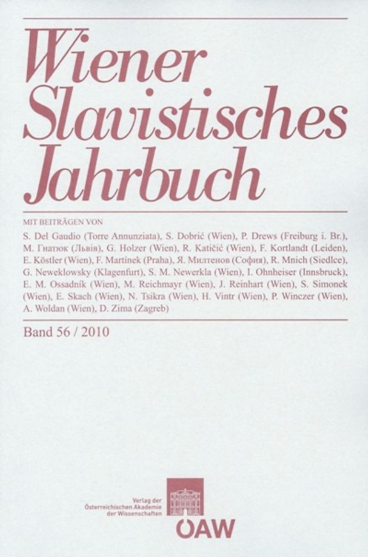 Wiener Slavistisches Jahrbuch / Wiener Slavistisches Jahrbuch Band 56/2010