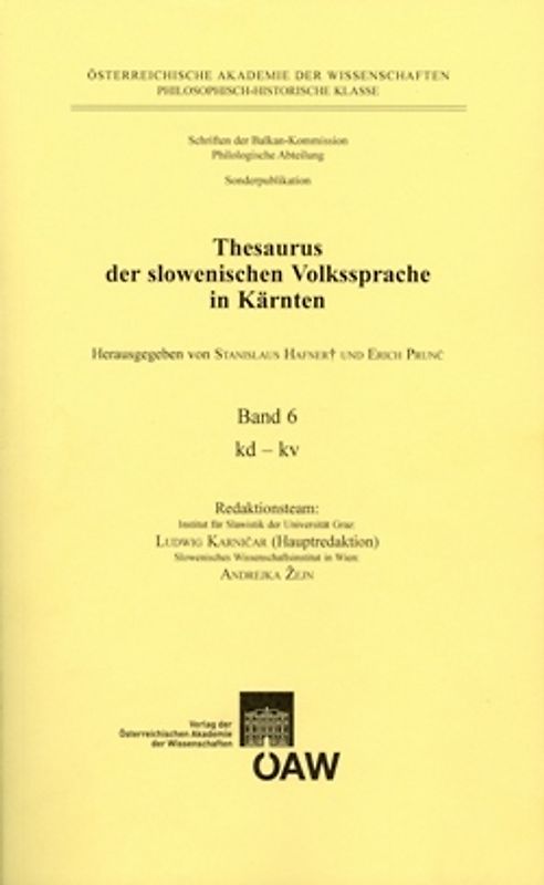 Thesaurus der slowenischen Volkssprache in Kärnten, Band 6