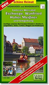 Radwander- und Wanderkarte Unteres Werratal, Eschwege, Wanfried, Hoher Meißner und Umgebung