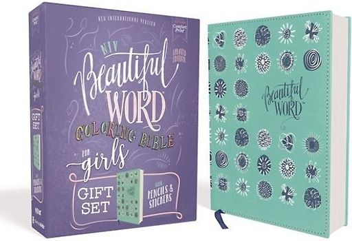 Niv, Beautiful Word Coloring Bible for Girls Pencil/Sticker Gift Set, Updated, Leathersoft Over Board, Teal, Comfort Print