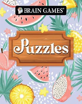 Brain Games - Take-Along - Puzzles Summer-Themed Fruit Design Portable Variety Puzzle Book