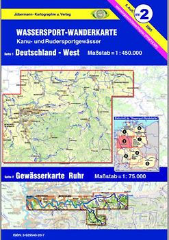 Wassersport-Wanderkarte / Deutschland-West mit Gewässerkarte Ruhr