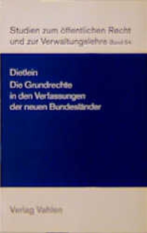 Die Grundrechte in den Verfassungen der neuen Bundesländer