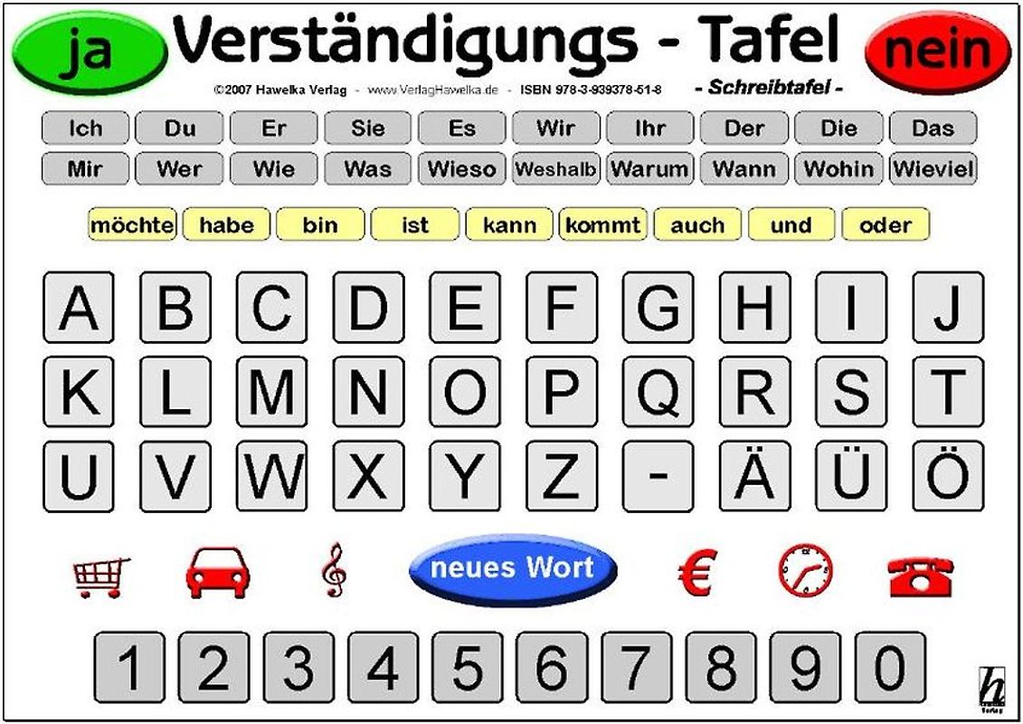 Verständigungs-Tafel - Schreibtafel (laminiert)