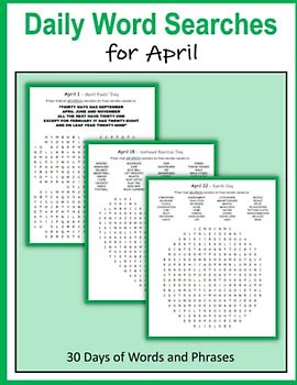 Daily Word Searches for April