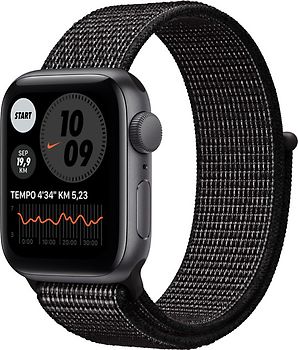 Apple Watch SE 44 mm boîter aluminium gris sidéral et boucle Sport Nike charbon noir [Wi-Fi]