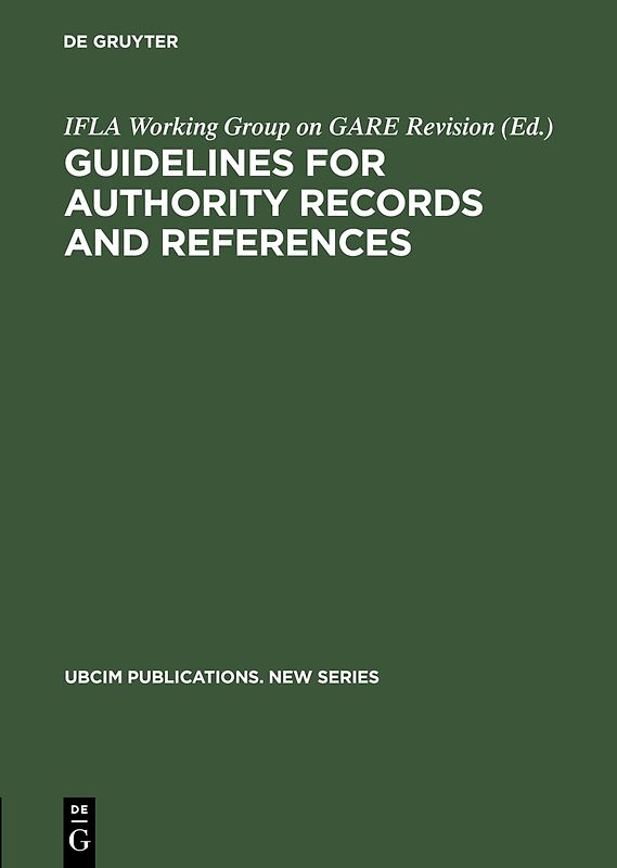 Guidelines for Authority Records and References