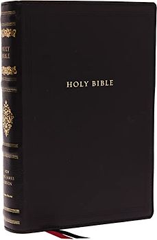 NKJV, Wide-Margin Reference Bible, Sovereign Collection, Genuine Leather, Black, Red Letter, Comfort Print: Holy Bible, New King James Version