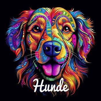 Hunde Malbuch für Erwachsene mit schwarzem Hintergrund (Tier Malbücher)