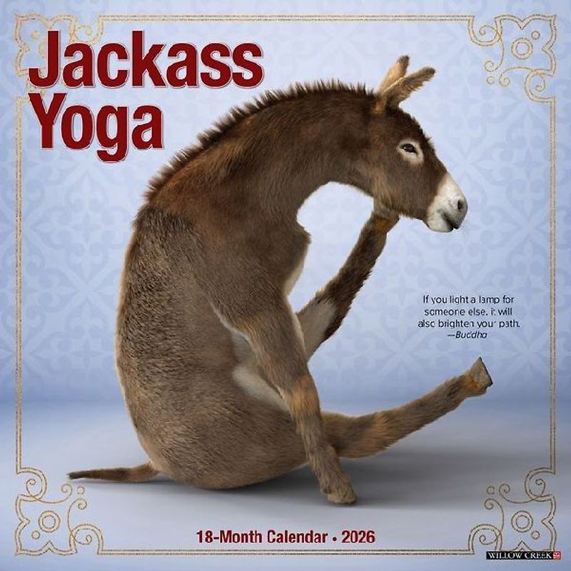 Jackass Yoga 2026 12 X 12 Wall Calendar