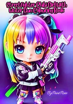 Streetfighter Chibi Girl With Water Gun Colouring Book