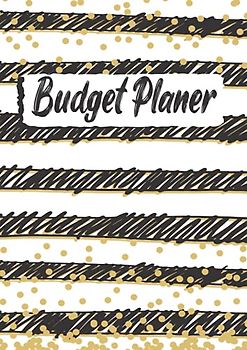 Budget Planer: XXL Budgetplaner Organizer Buch für die Budgetplanung | Geeignet als Haushaltsbuch, Finanzplaner oder Kassenbuch | Kostenbuch zum eintragen | Schwarz Weiß Kunst Striche