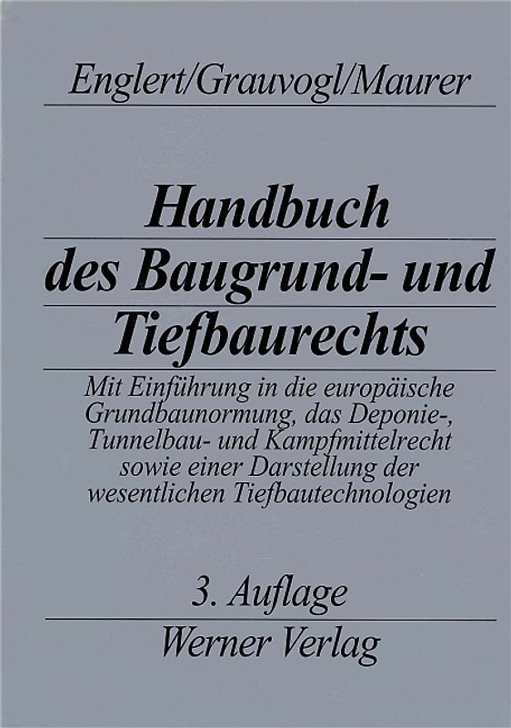 Handbuch des Baugrund- und Tiefbaurechts