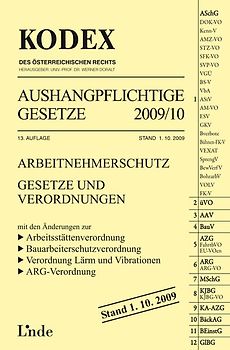 KODEX Aushangpflichtige Gesetze 2009/10. 13. Auflage