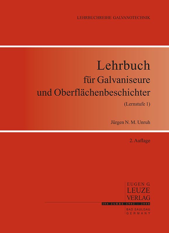 Lehrbuch für Galvaniseure und Oberflächenbeschichter (Lernstufe 1)
