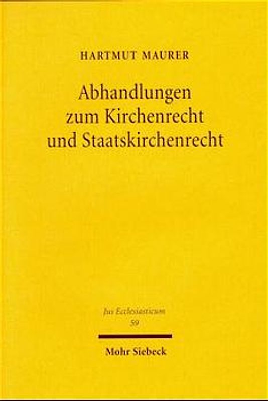 Abhandlungen zum Kirchenrecht und Staatskirchenrecht