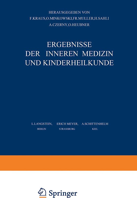 Ergebnisse der Inneren Medizin und Kinderheilkunde