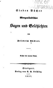 Sieben Bücher morgenländischer sagen und Geschichten