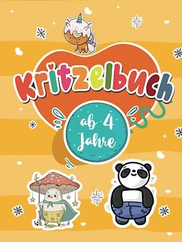 kritzelbuch für kinder ab 4 jahre: Entdecke die Welt der Tiere, die Kreativität Ihres Kindes entfalten. Dieses Malbuch enthält Zeichnungen von Einhörner, Pilze, Meerestiere, Eiscreme, und Fahrzeuge.