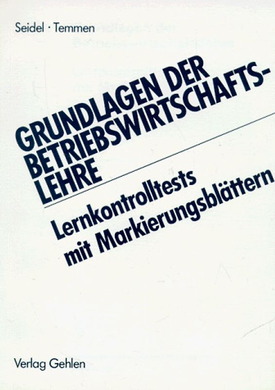 Grundlagen der Betriebswirtschaftslehre