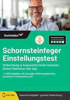 Schornsteinfeger Einstellungstest: Vorbereitung & Assessment Center bestehen: Online-Testtrainer inkl. App | + 5.000 Aufgaben mit Lösungen, Erfahrungsberichte, Austausch in Community uvm!