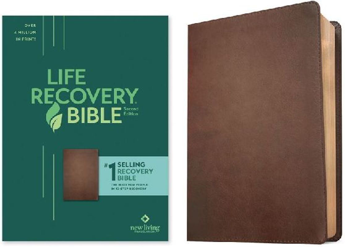 NLT Life Recovery Bible, Second Edition (Leatherlike, Rustic Brown)