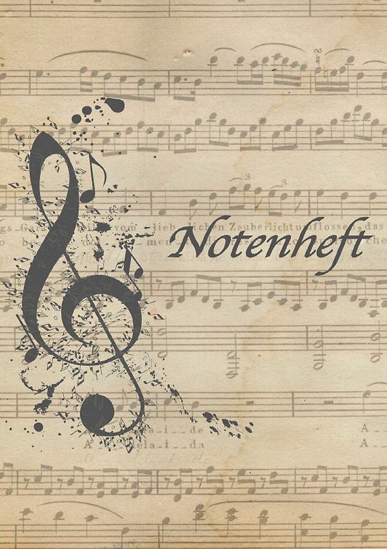 Notenheft A5, 120 Seiten mit Linien - Notenbuch für Musik-Unterricht, Hausaufgaben, Anfänger, Hobby