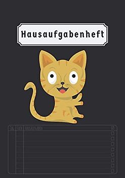 Hausaufgabenheft: Grundschule | Din A4 | 50 Blatt | Aufgabenheft Grundschule | Für Kinder | Schwarz