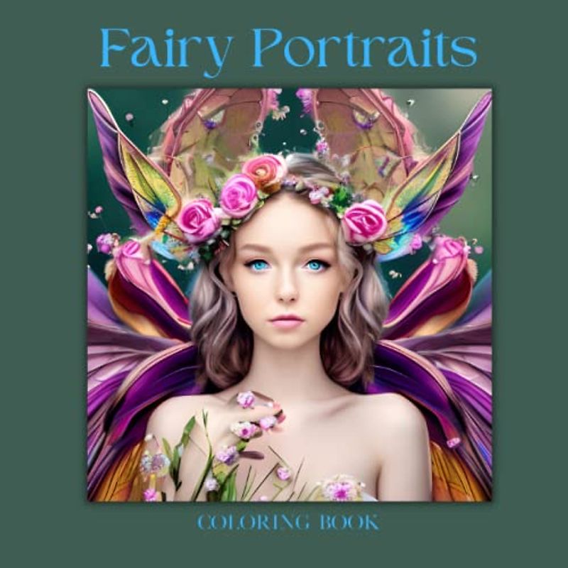 Fairy Portraits: 50 Beautiful Fairy Coloring Pages for Adults. Detailed Fae Portraits...Greyscale 8.5 x 8.5 Size