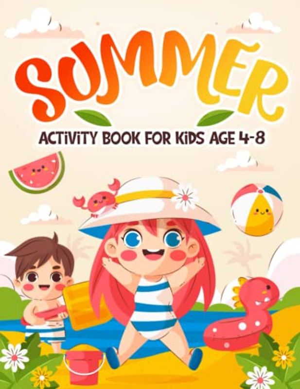 Summer Activity Book For Kids Age 4-8: Big Puzzle Game Pages For Boys and Girls, With Word Search, Connect the Dots, Spot the Differences, and More! Perfect Gift