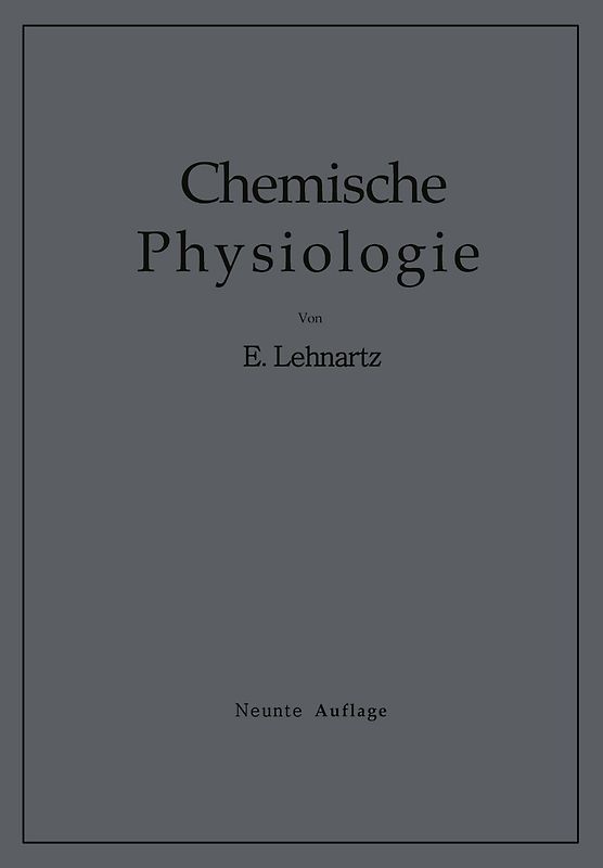 Einführung in die Chemische Physiologie