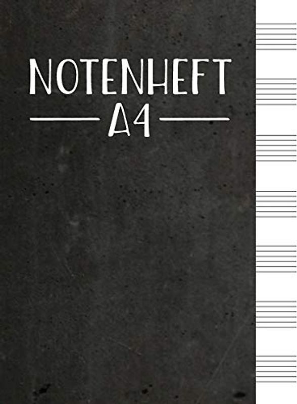 Notenheft A4: 96 Seiten Blanko Notenpapier | 12 Notensysteme pro Seite | Für Anfänger, Fortgeschrittene und Komponisten