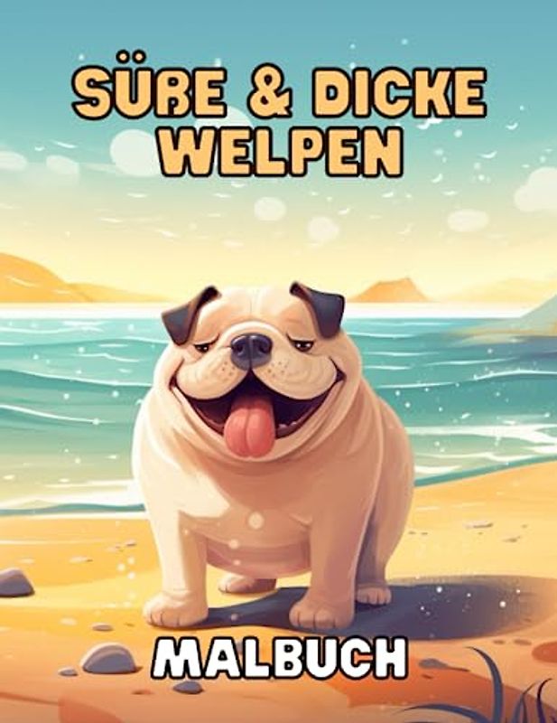 Süße & dicke Welpen - Malbuch: Niedliche und entzückende Welpen zum Ausmalen: Entfesseln Sie Ihre Kreativität mit fröhlichen und molligen Welpen-Illustrationen