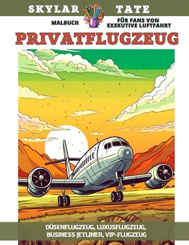 Privatflugzeug - Malbuch für Fans von Exekutive Luftfahrt – Düsenflugzeug, Luxusflugzeug, Business Jetliner, VIP-Flugzeug