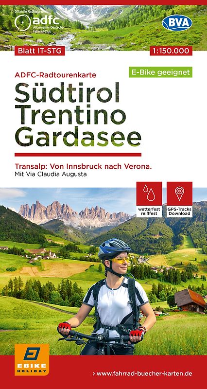 BVA ADFC Radtourenkarte Südtirol, Trentino, Gardasee 1:150.000