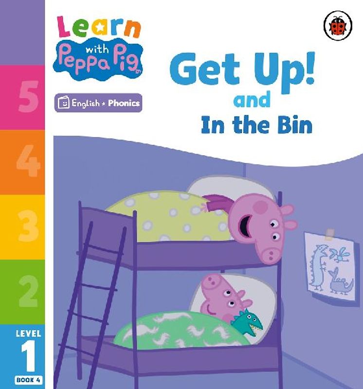 Learn with Peppa Phonics Level 1 Book 4 - Get Up! and In the Bin (Phonics Reader)