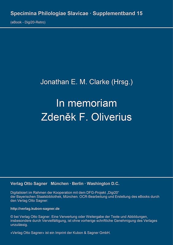 In memoriam Zdeněk F. Oliverius