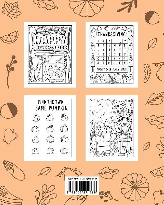 My Thanksgiving Activity Book for Kids Age 4-8