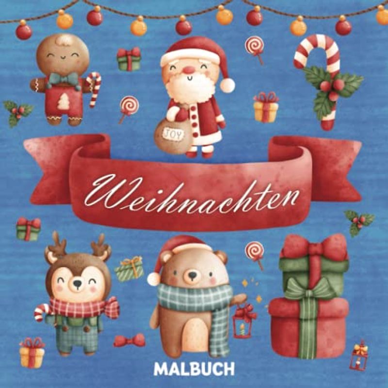 Malbuch Weihnachten ab 2 Jahren: Weihnachtsmalbuch zum Malen und Lernen erster Weihnachtsgegenstände mit Schneemann, Geschenke, Weihnachtsbaum und ... und Nikolausgeschenke für Kinder