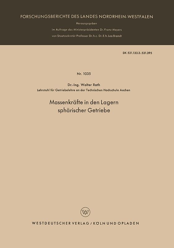 Massenkräfte in den Lagern sphärischer Getriebe