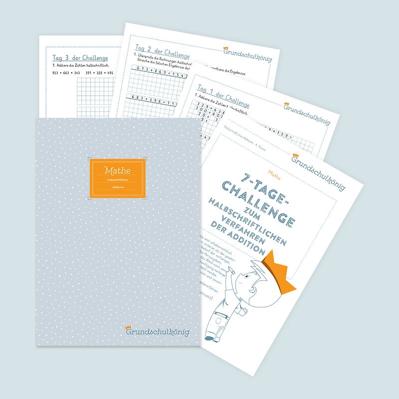 7-Tage-Challenge zum halbschriftlichen Verfahren der Addition, 4. Klasse