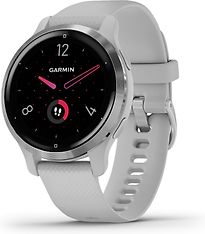 Garmin Venu 2S 40 mm zilverkleurige rand van roestvrij staal met mist grey behuizing en siliconen polsband [wifi]