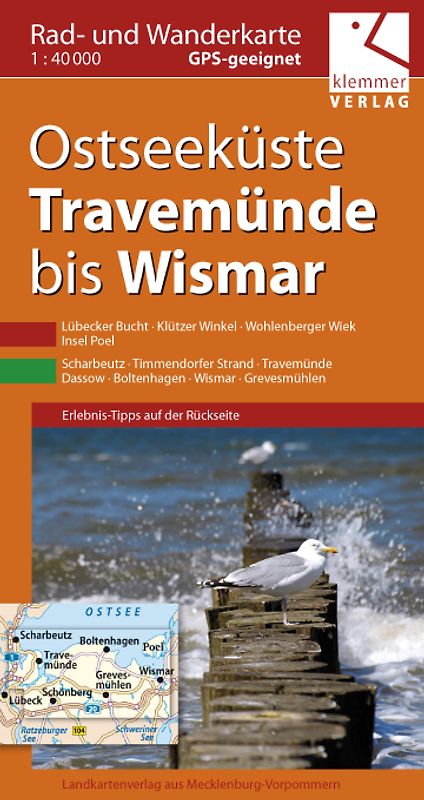 Rad- und Wanderkarte Ostseeküste Travemünde bis Wismar
