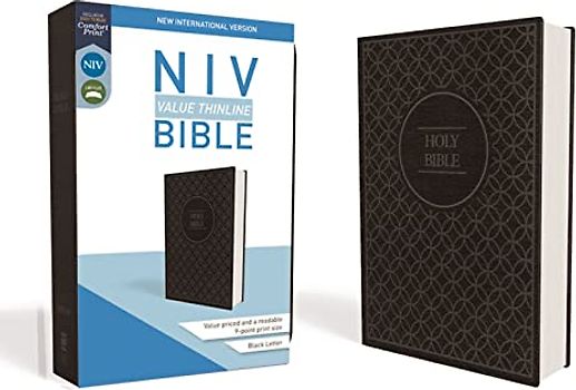 NIV, Value Thinline Bible, Imitation Leather, Gray/Black